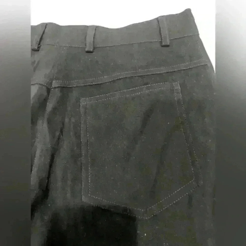 Vintage ST JOHN SPORT by Marie Gray Black Faux Suede Straight Pants Poly Blend 6 - Picture 12 of 12